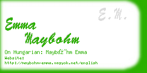 emma maybohm business card